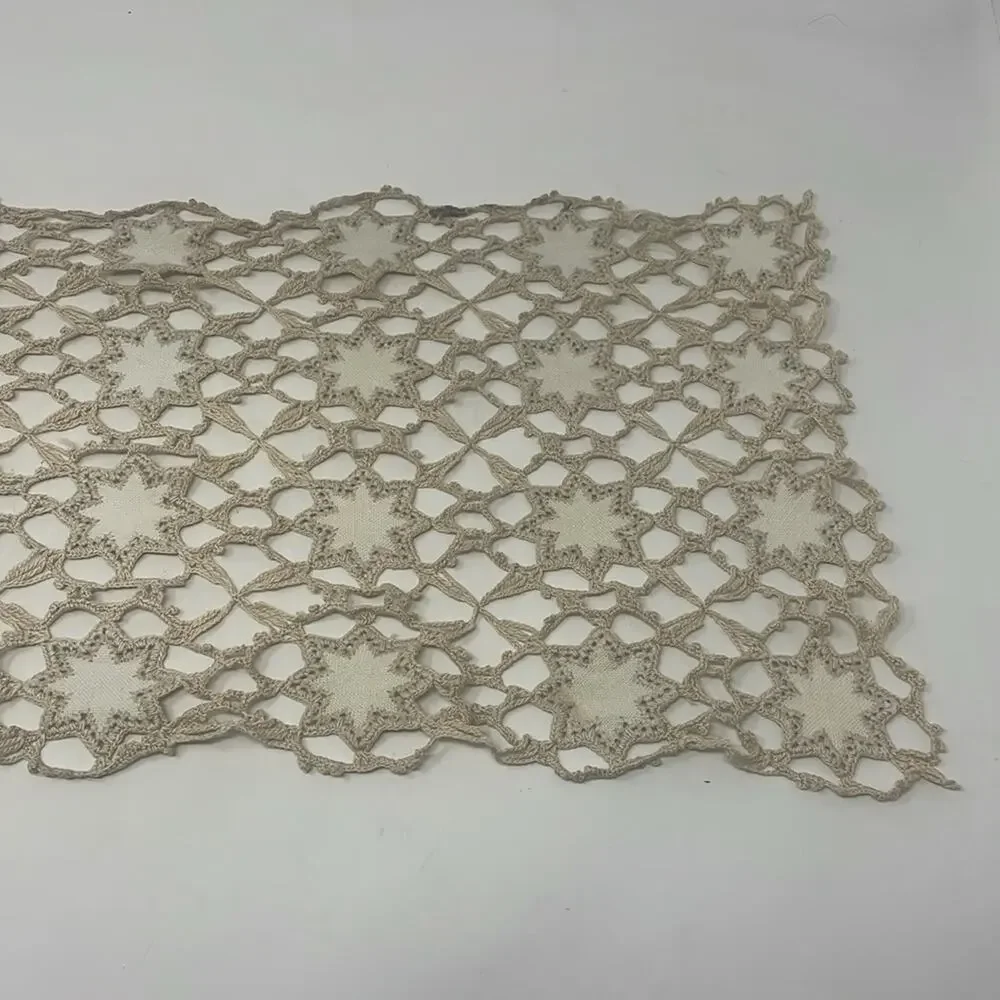 Vintage Handmade Shabby Chic Farmhouse Large Crochet Table Runner